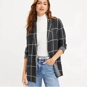 Loft - Grid Relaxed Sweater Blazer Size‎ S